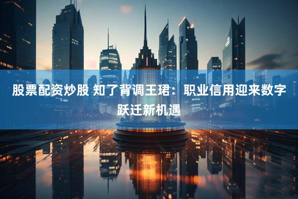 股票配资炒股 知了背调王珺：职业信用迎来数字跃迁新机遇